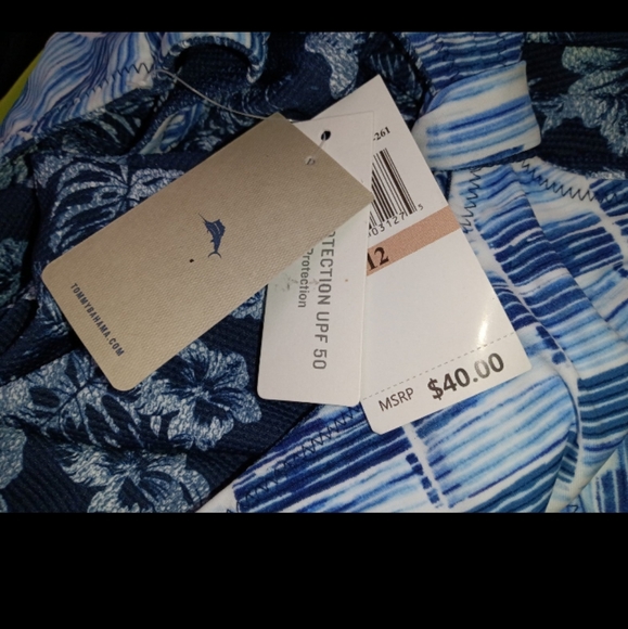 🆕 Tommy Bahama | Reversible Girls 1 Piece Swimsuit Navy Blue Big Girls Size 12 - Picture 4 of 4